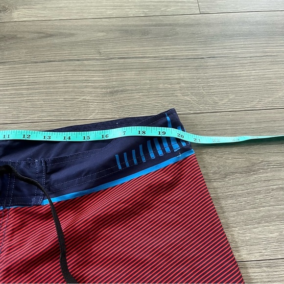 BlackWave Mens Red Blue Swim Trunks Board Shorts Size 40 - Picture 6 of 10